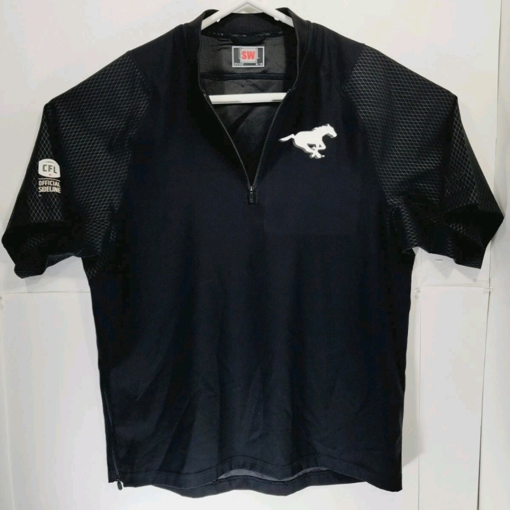 New Era Team Issued Calgary Stampeders Mens Medium 1/4 Zip Pullover CFL Football